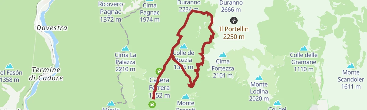 Route map: Sentiero della Galvana